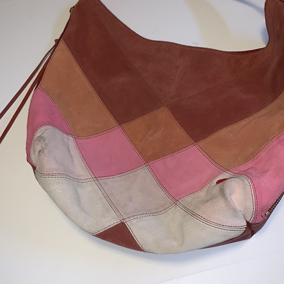 Dear Drew by Drew Barrymore Large Boho Argyle Patchwork Leather and Suede Purse - Picture 4 of 9